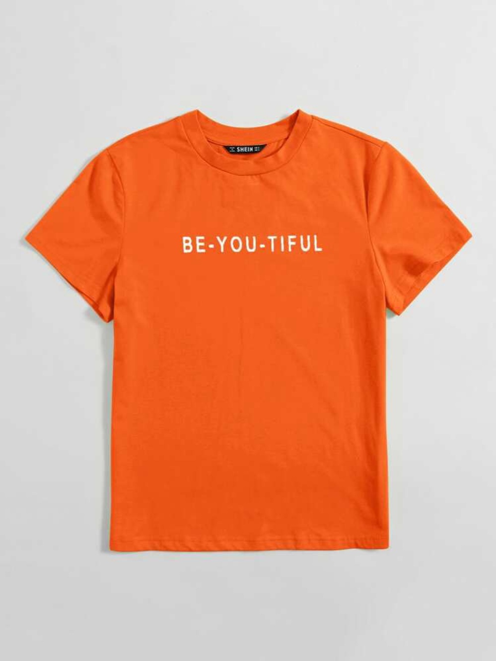 SHEIN Orange 'BE-YOU-TIFUL' Graphic Tee
